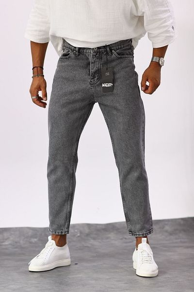 MADZEYMODA Boyfriend blugi gri pentru bărbați