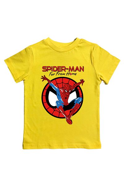 SPIDERMAN лятна детска тениска от памучен пениран плат с щампа на човек паяк