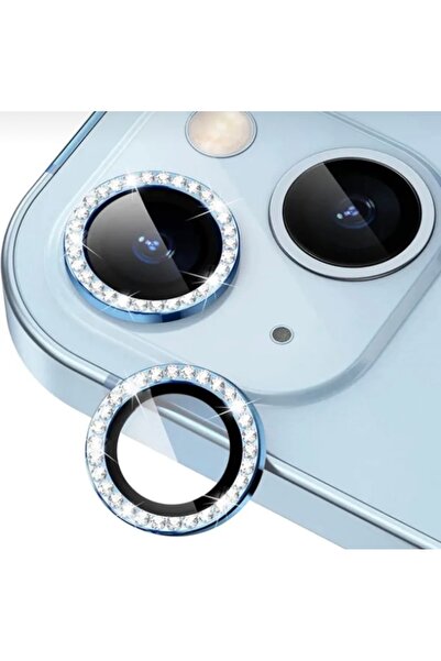 Solid Iphone 15 / Iphone 15 Plus Uyumlu Kamera Koruma Taşlı Lens Koruyucu Temperli Cam Koruma