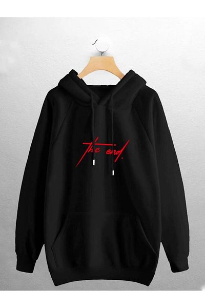 Khione The End Printed Hooded Oversize Φούτερ Hoodie