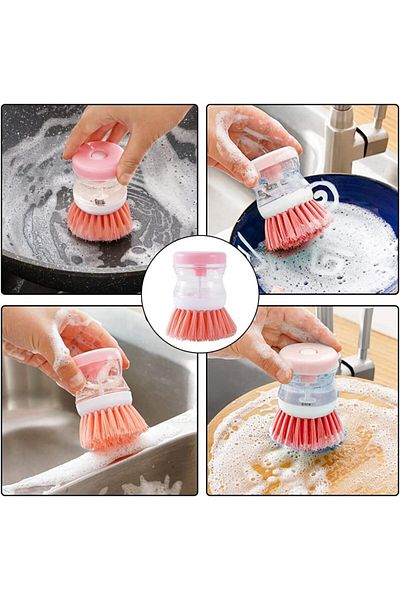 Welta Dish Brush with Liquid Detergent Tank Practical Dish Brush