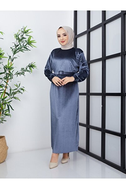 MÇmoda Βελούδινο πλισέ φόρεμα