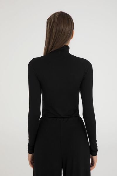 SHEISMONO Εξαιρετικά απαλή μπλούζα με ζιβάγκο Μαύρη