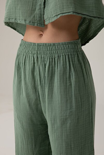SHEISMONO Müslin Pantolon Çağla Yeşili