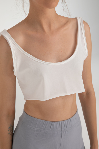 SHEISMONO Cotton Wide Cut Crop Top