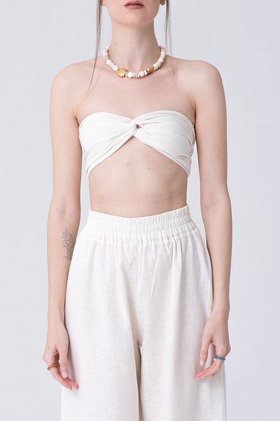 SHEISMONO Maia Linen Bustier Ecru