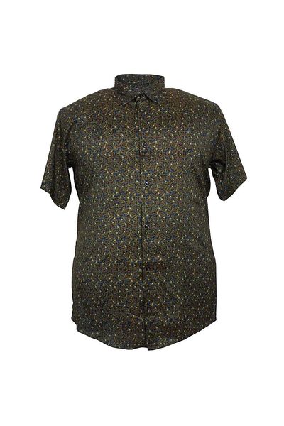 marufshop Ανδρικό κοντομάνικο πουκάμισο Lycra κατάλληλο για μεγάλο μέγεθος 120 κιλά-150 κιλά