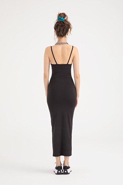 SHEISMONO Soft Touch Rope Strap Dress Black