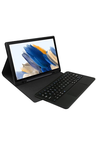 EHZ TEKNOLOJİ Samsung Galaxy Tab S6 Lite Uyumlu Siyah Deri Kapaklı Klavyeli Kılıf