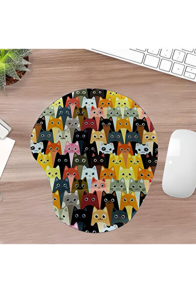 UcuruStore Mixed Cats Οβάλ Επιφάνεια Ποντικιού με Σχέδιο Μείγματος Τύπων και ...