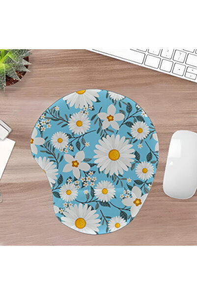 UcuruStore Μπλε Παπάτια Οβάλ Επιφάνεια Ποντικιού με Στήριγμα Καρπού