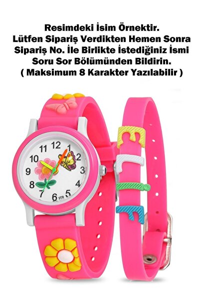 Ct Çocuk Saati - Saat Öğretici Rakamlı Kadran Kız Çocuk Saati / Erkek Çocuk Saati - Isme Özel Bileklik