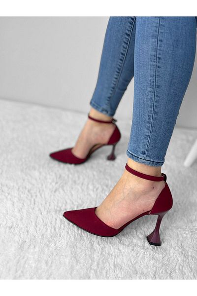 Gamze Shoes Tocuri burgundy șampanie Karnıyarık