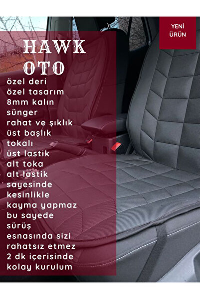HAWK وسادة مقعد السيارة للمقاعد الأمامية (2 قطعة) غطاء مقعد السيارة مع جيب لو...