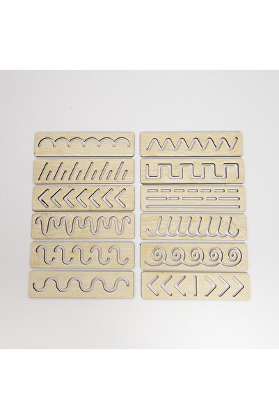 İCONS مجموعة عمل خط خشبي مونتيسوري لتطوير عضلات اليد ومجموعة عمل الشكل