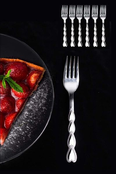 Doğuş Mutfak Sweet Fork Heart Stainless Steel 6 Pieces