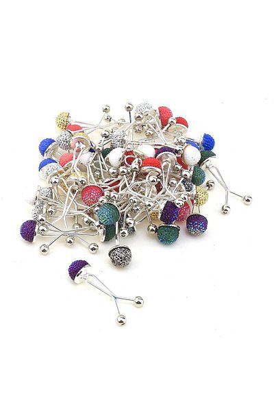 Melodi Scarf Jewelled Scarf Shawl Clip 6 Pieces Silver