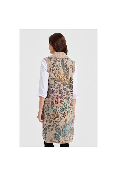 Desen Triko Vestă lungă pentru femei