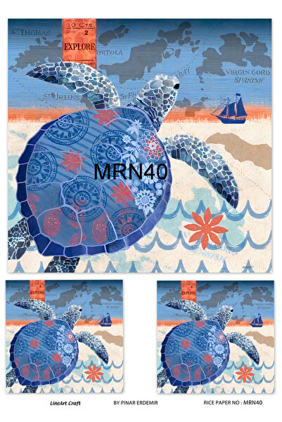 LİNEART 29X42Cm Brass Decopage Paper - Mrn40