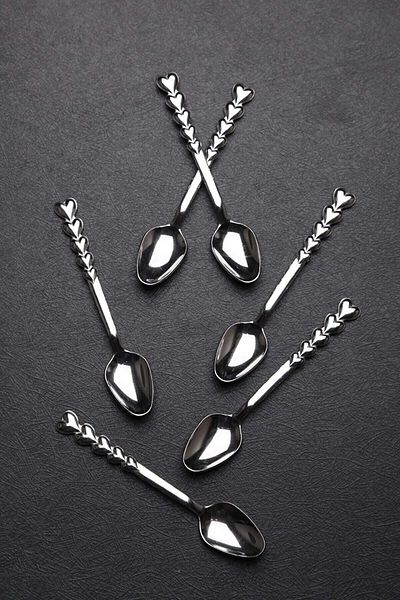 Doğuş Mutfak 12 Lux Steel Heart Teaspoons