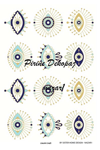 LİNEART Nazar1- Brass Decopage Paper - 29X42Cm