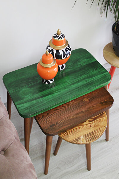 OLİDYA Zigon Sehpa 3’lü Servis Sehpası Orta Sehpa Yan Sehpa