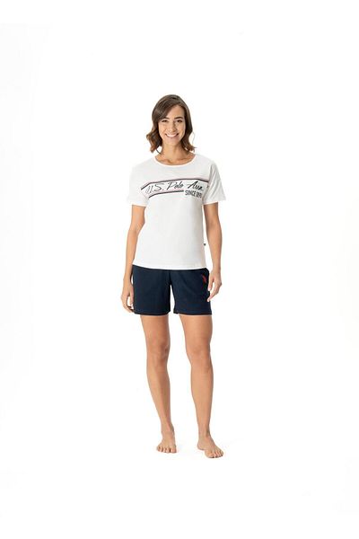 U.S. Polo Assn. يو اس بولو اسنطقم شورت تي شيرت نسائي بياقة واسعة إكرو 024Y.Z1E.TA.6G.R9.8P.5