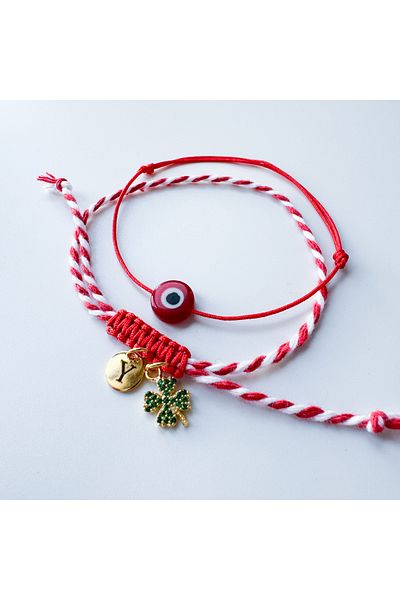 CHARMLUCKY Green clover marteniçka charm bracelet