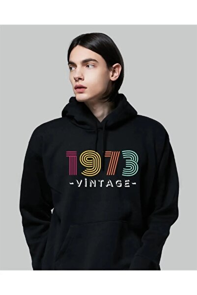 Le Savu قصة فضفاضة بغطاء رأس سويت شيرت رينبو فينتاج مطبوع باللون الأسود