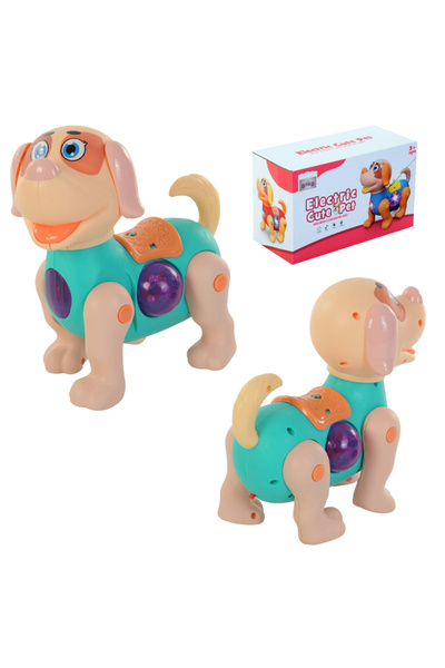 admay Işıklı ve Ses Yürüyen Elektronik Sevimli Evcil Köpek Hayvan Oyuncak Pil...