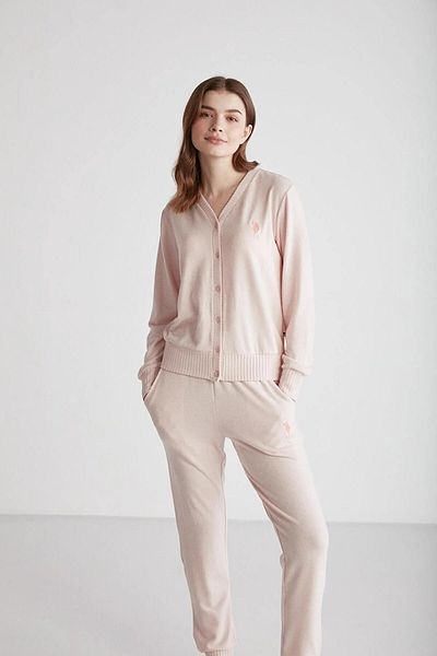 U.S. Polo Assn. SET DE PIJAMASE PENTRU FĂMĂ CU MÂNECĂ LUNGĂ CU LICENȚĂ POLO SUA 16956