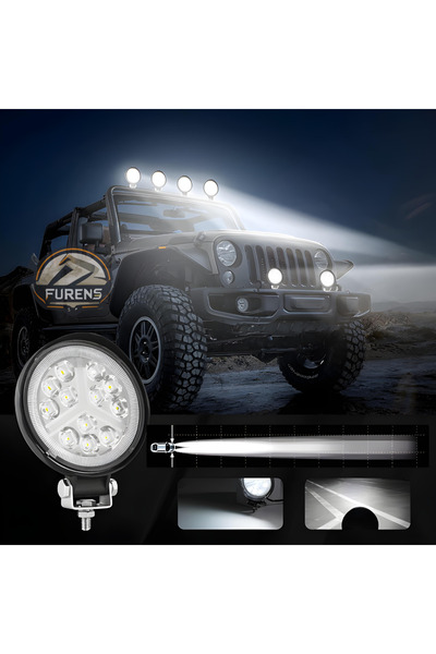 STS Oto Aksesuar 12 Led Yuvarlak Beyaz Sarı Çakarlı Off Road Sis Farı Sis Lambası Çalışma Lambası Projektör 2 Adet fi