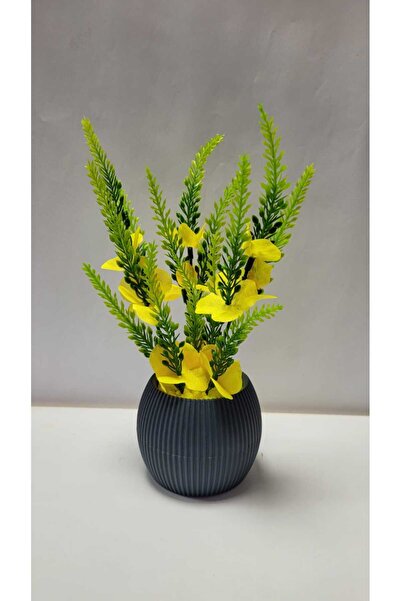 La bella bazar Planta artificială de lavandă garnitură într-un mini ghiveci de 20 cm, floare decorativă de masă pentru baie, bucătărie, 20 cm