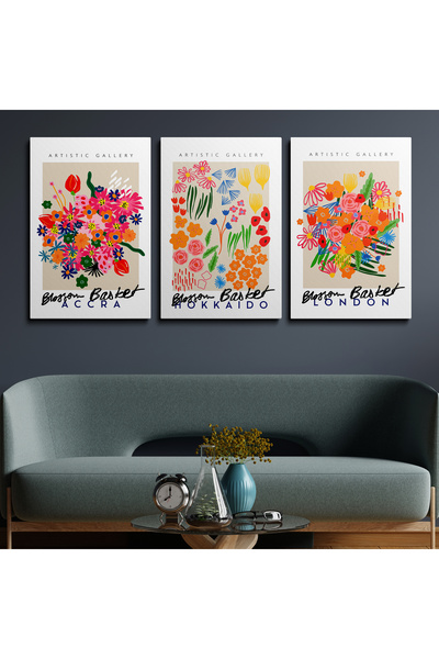 Tablo Deposu Set od 3 platna za zidne slike, boho klasične moderne slike na p...