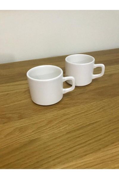 Keramika 8 Cm Stackable Teacup White 2 Pieces