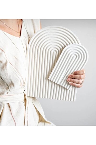 kaktüsbutik ديكور المنزل، صينية قوس خرسانية مزدوجة مزخرفة بألوان قوس قزح