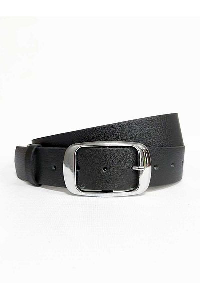 Kemerix Women's Black-Tan Silver Buckle Belt Set of 2