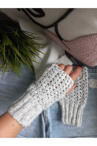 ZeynDesign Trendy Metallic Fingerless Gloves