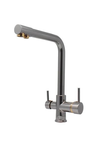 yediyapı 3 Way Fume Gold Purified Kitchen Sink with Battery