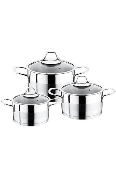 Evimsaray Evi̇msaray Luna 3-Piece Steel Pot Set