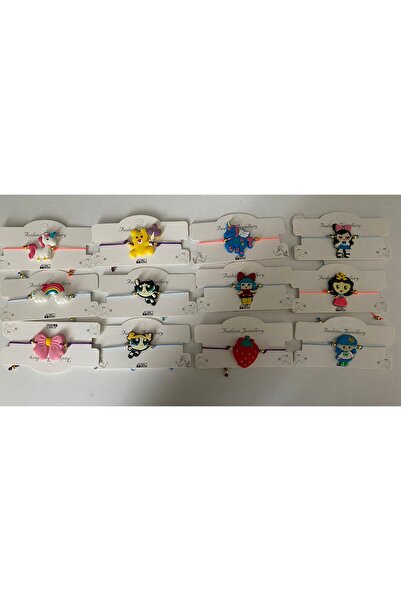 Yıldız Naturel Stone Silikon asansör örgü bileklik 12 adet