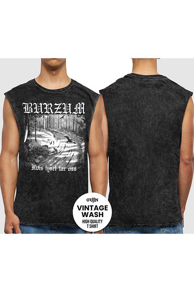 Orijin Tekstil Burzum Hvis Lyset Tar Oss Printed Washed Vintage Sleeveless T-shirt Athlete
