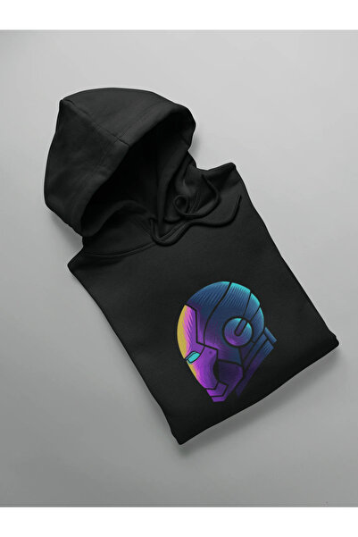 MAGORS STIL-X IRON MAN BASKILI OVERSIZE, PAMUKLU, KAPÜŞONLU SWEATSHIRT