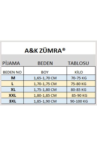 A&K ZÜMRA Χτενές βαμβακερές χειμερινές ανδρικές πιτζάμες