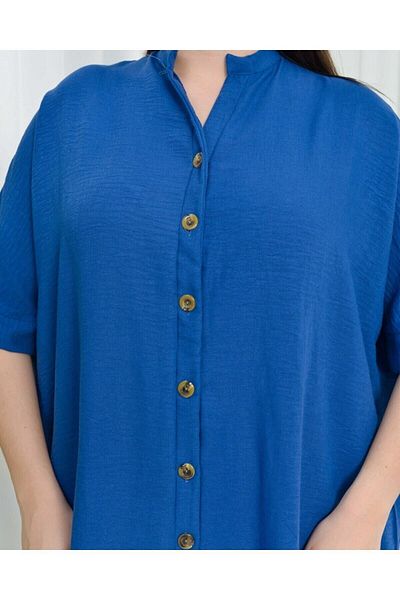 CİXAPLE Φόρεμα Casual Tunik πουκάμισο από λινό