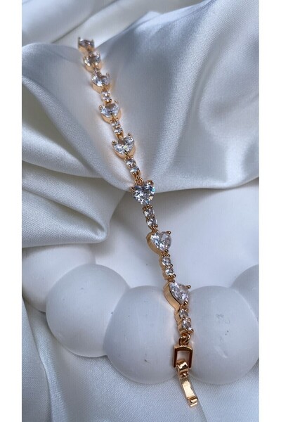 Accessories Kalp Su Yolu Gold Renk Çelik Bileklik