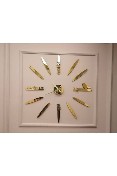 Genel Markalar DUVAR DEKOR - KUŞLU SAAT GOLD