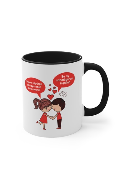 MRN Tasarım Düşünce Temalı Sevgililer Günü Kupa Bardak Acaba Beni Düşünüyor M...
