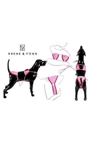 Özel Tasarım Couture El Işçiliği Pembe Kedi Köpek Bikini Takım Kedi Köpek Kıyafeti