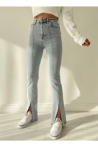 LİMABEL Blugi din denim rupt cu talie înaltă - cu fantă în față